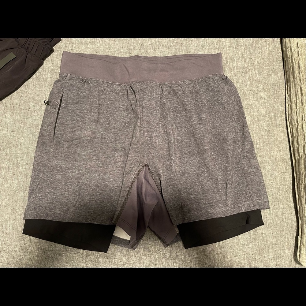 Lululemon Grey T.H.E. Short 5” inseam lined